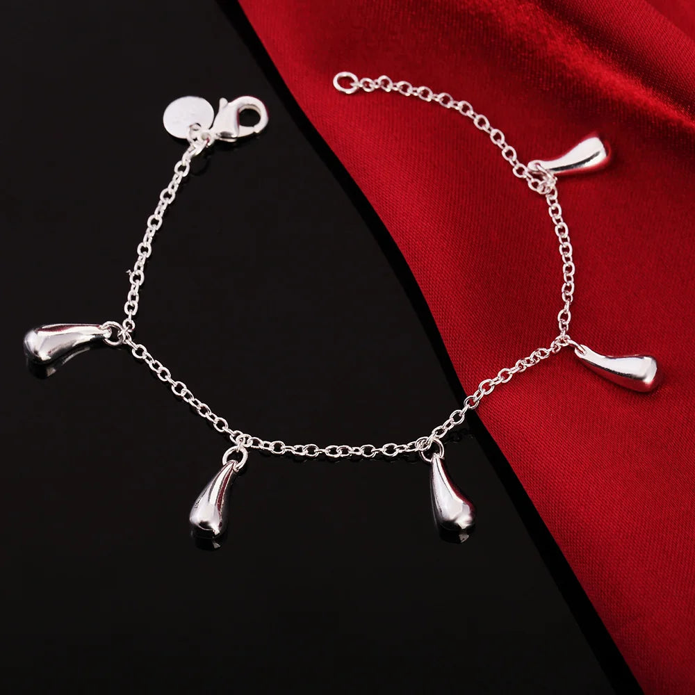 925 Sterling Silver Exquisite Solid Chain Bracelet Fashion Charm Women Men Solid Wedding Cute Simple Models Jewelry - Homeward Trends