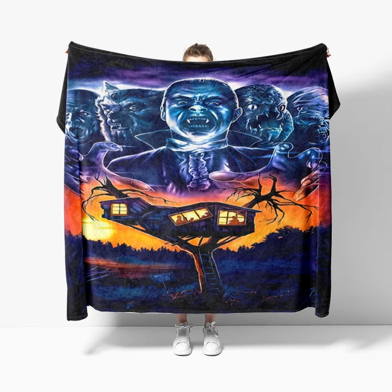 Evil Dead Necronomicon Fleece Blanket, Horror Bedspread, Soft Tapestry, Peter Panayis Horror Movie Art blankets - Homeward Trends