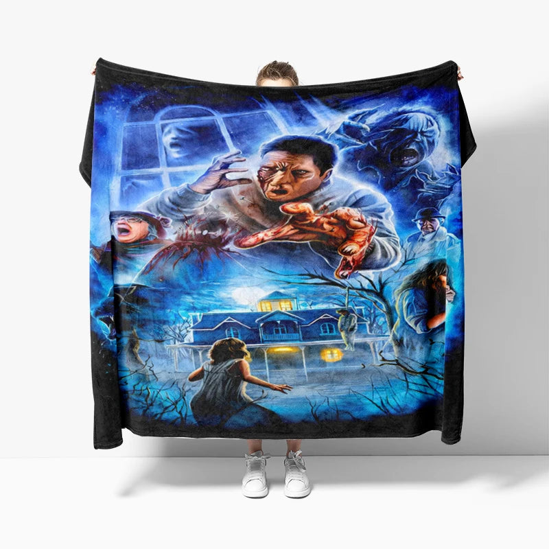 Evil Dead Necronomicon Fleece Blanket, Horror Bedspread, Soft Tapestry, Peter Panayis Horror Movie Art blankets - Homeward Trends