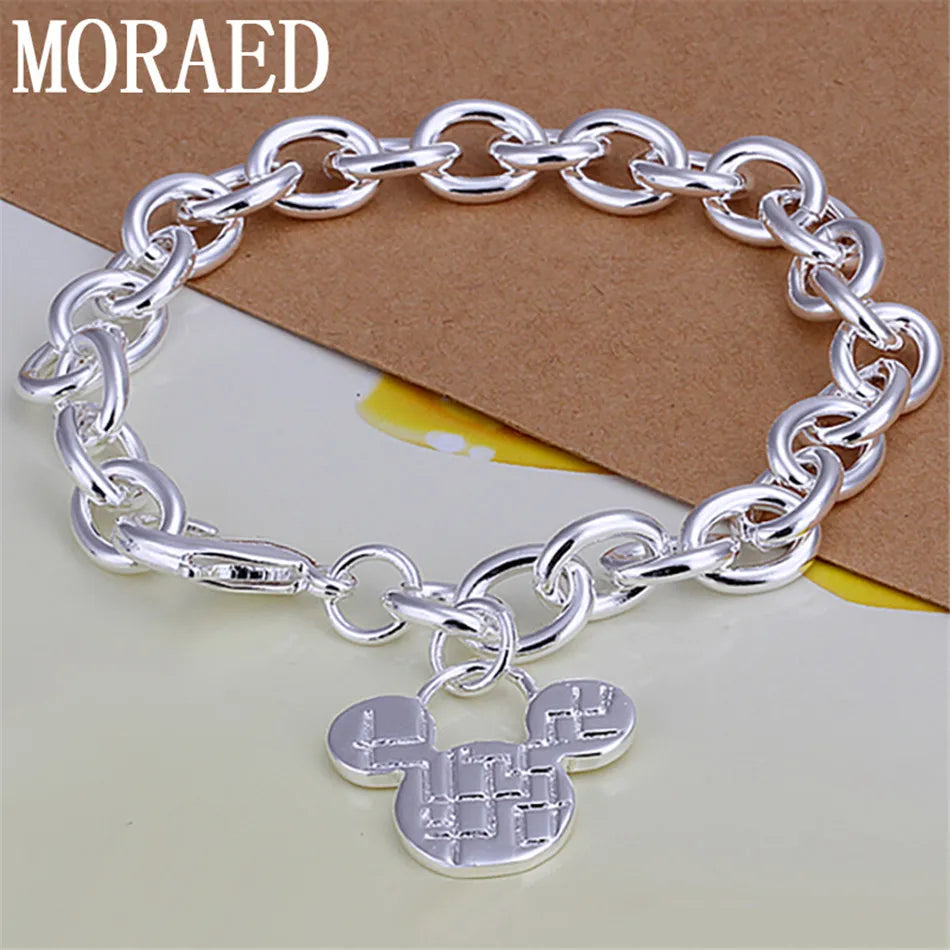 925 Sterling Silver Exquisite Solid Chain Bracelet Fashion Charm Women Men Solid Wedding Cute Simple Models Jewelry - Homeward Trends