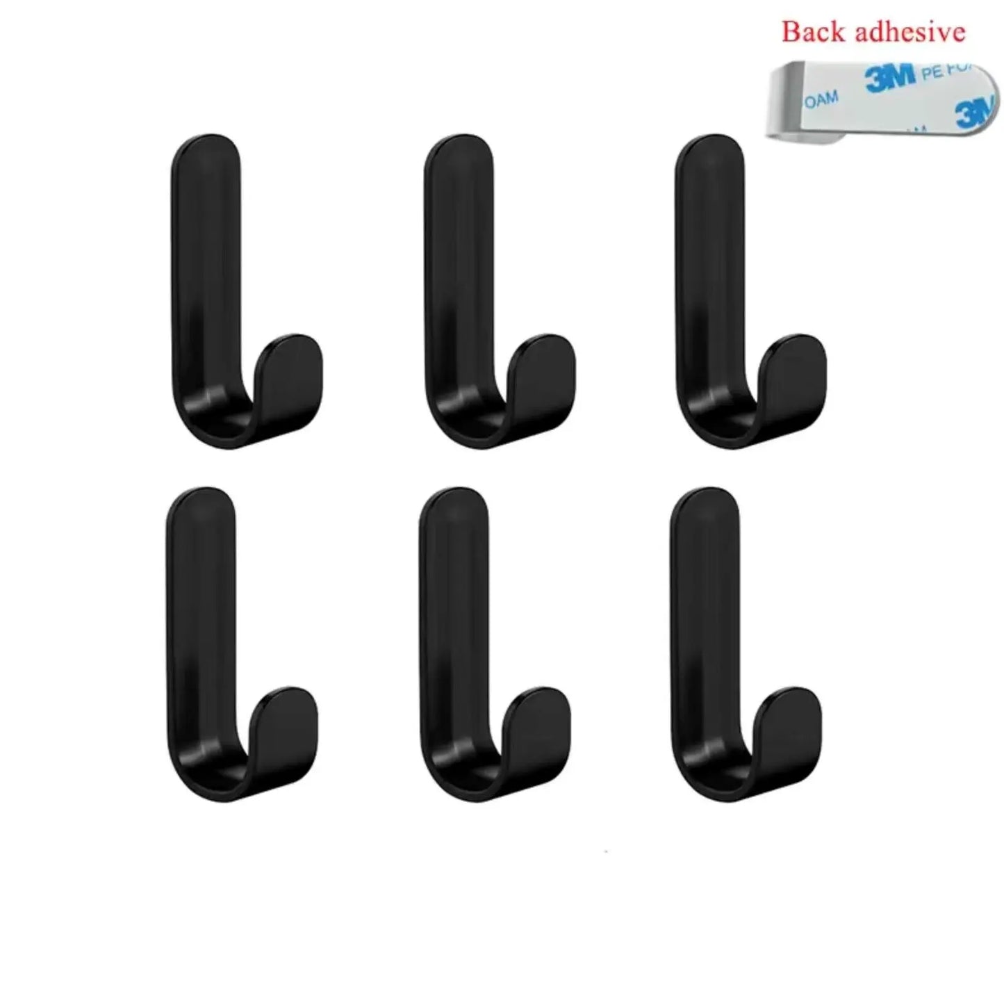 6Pcs Self-Adhesive Wall Hooks for Towels, Keys, Bags, Coats – Strong Hold for Home & Kitchen