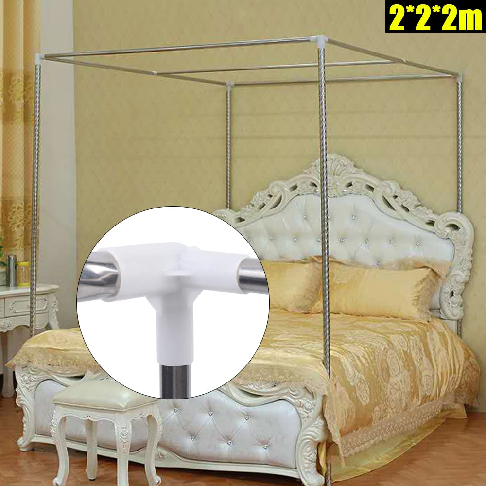 Canopy Bed Frame Post 4 Corner Stainless Mosquito Netting Frame Bracket Bedroom Use - Homeward Trends