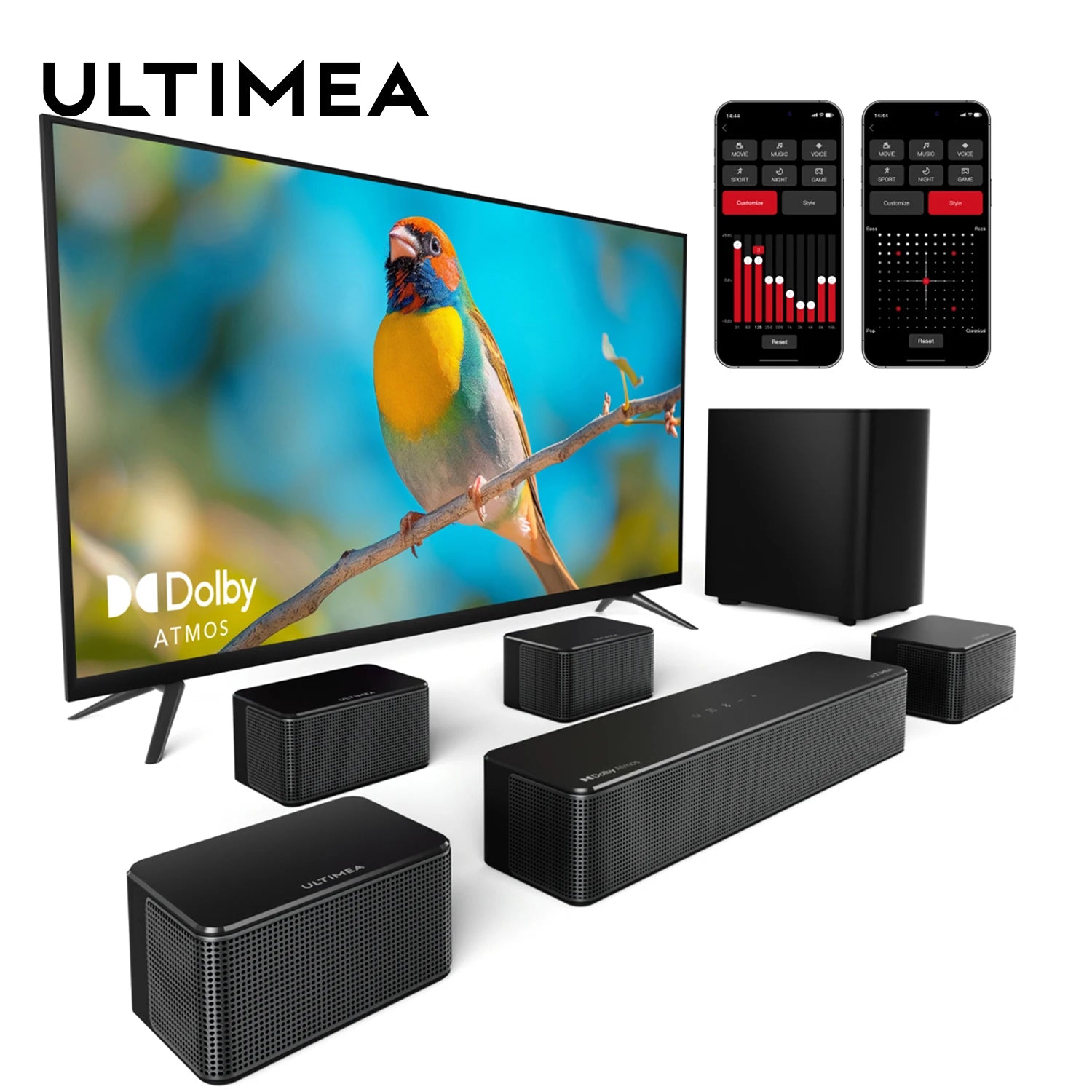 ULTIMEA 460W 7.1ch Soundbar with Dolby Atmos, App Control, Bluetooth, and Wireless Subwoofer - Homeward Trends