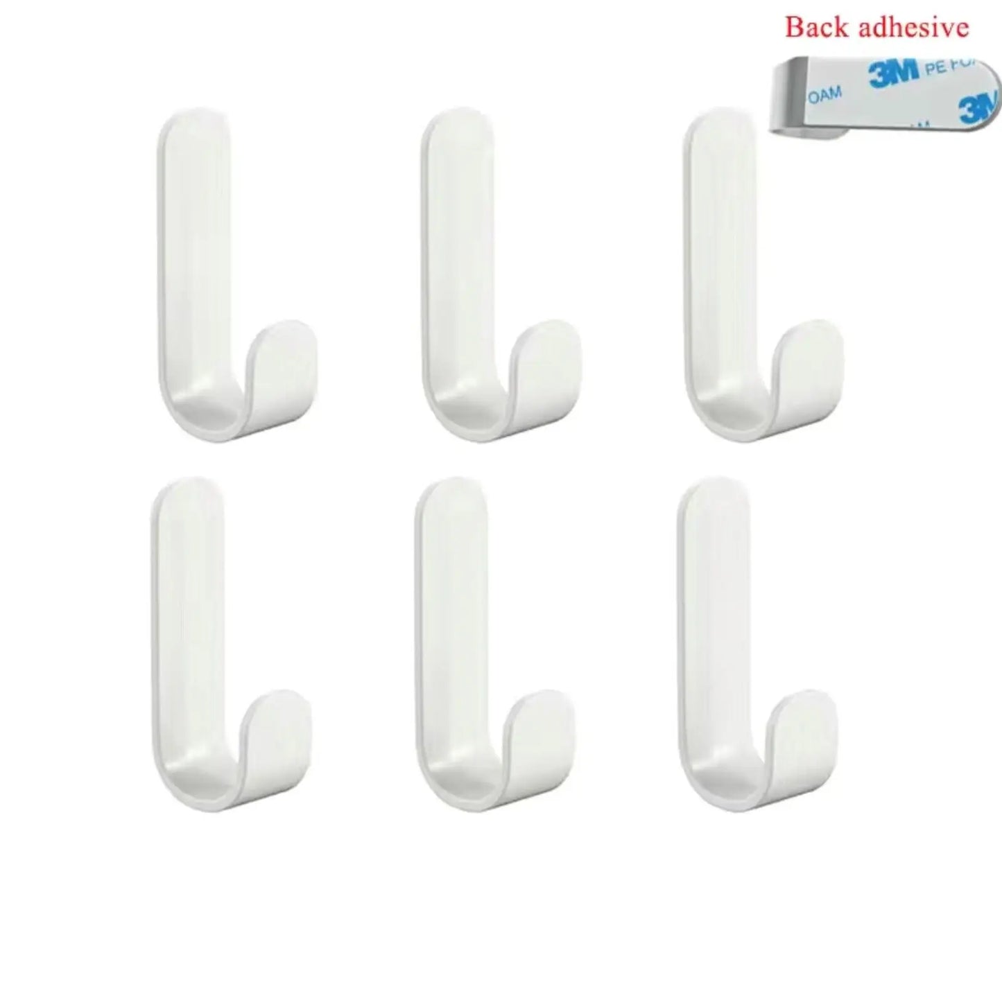 6Pcs Self-Adhesive Wall Hooks for Towels, Keys, Bags, Coats – Strong Hold for Home & Kitchen