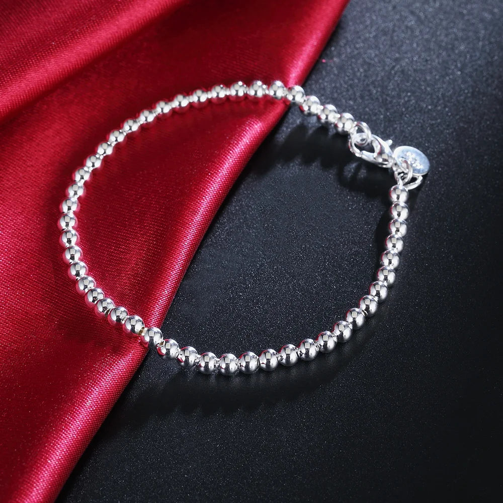 925 Sterling Silver Exquisite Solid Chain Bracelet Fashion Charm Women Men Solid Wedding Cute Simple Models Jewelry - Homeward Trends