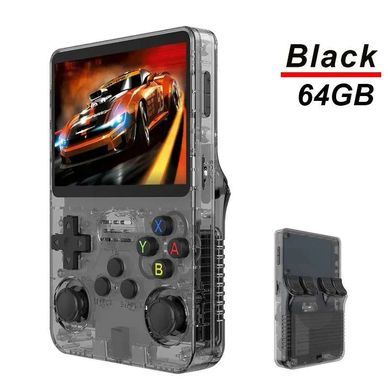 R36S Handheld Game Console, 3.5" IPS Screen, 64GB, Linux, Open Source, Retro Arcade Games