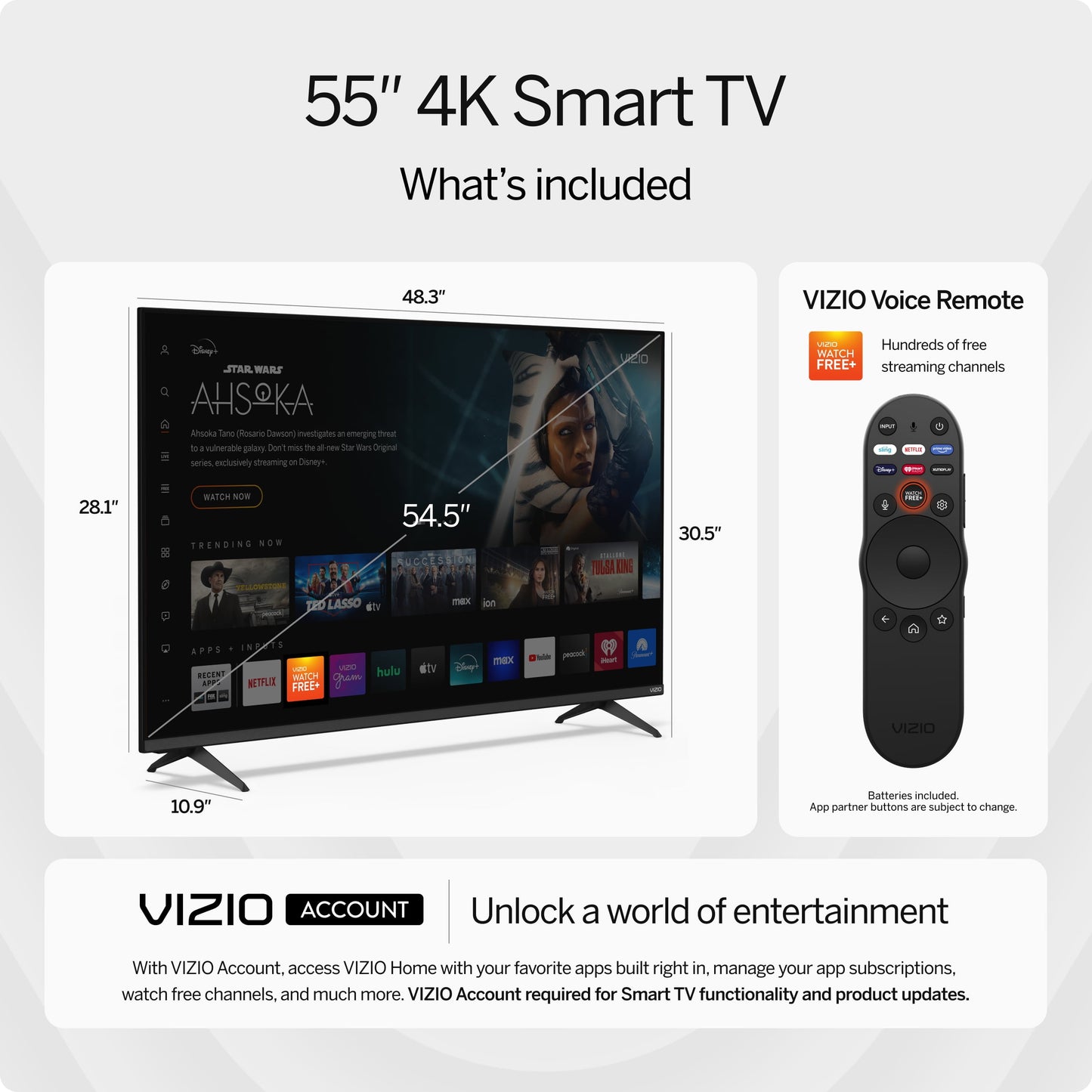 55” Class 4K UHD LED HDR Smart TV - Homeward Trends