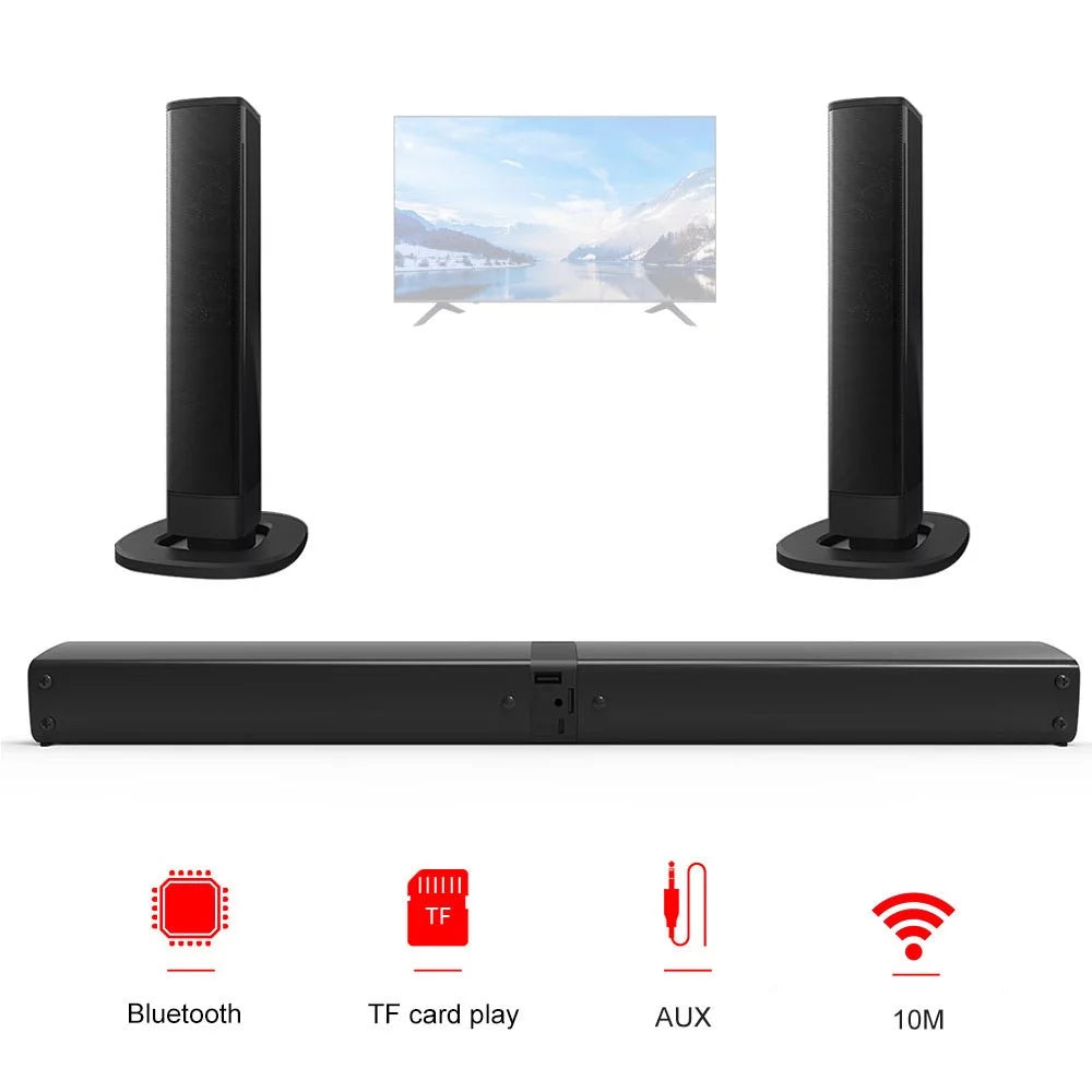 Portable Surround Sound Bar Bluetooth Wireless Subwoofer Home Theater System