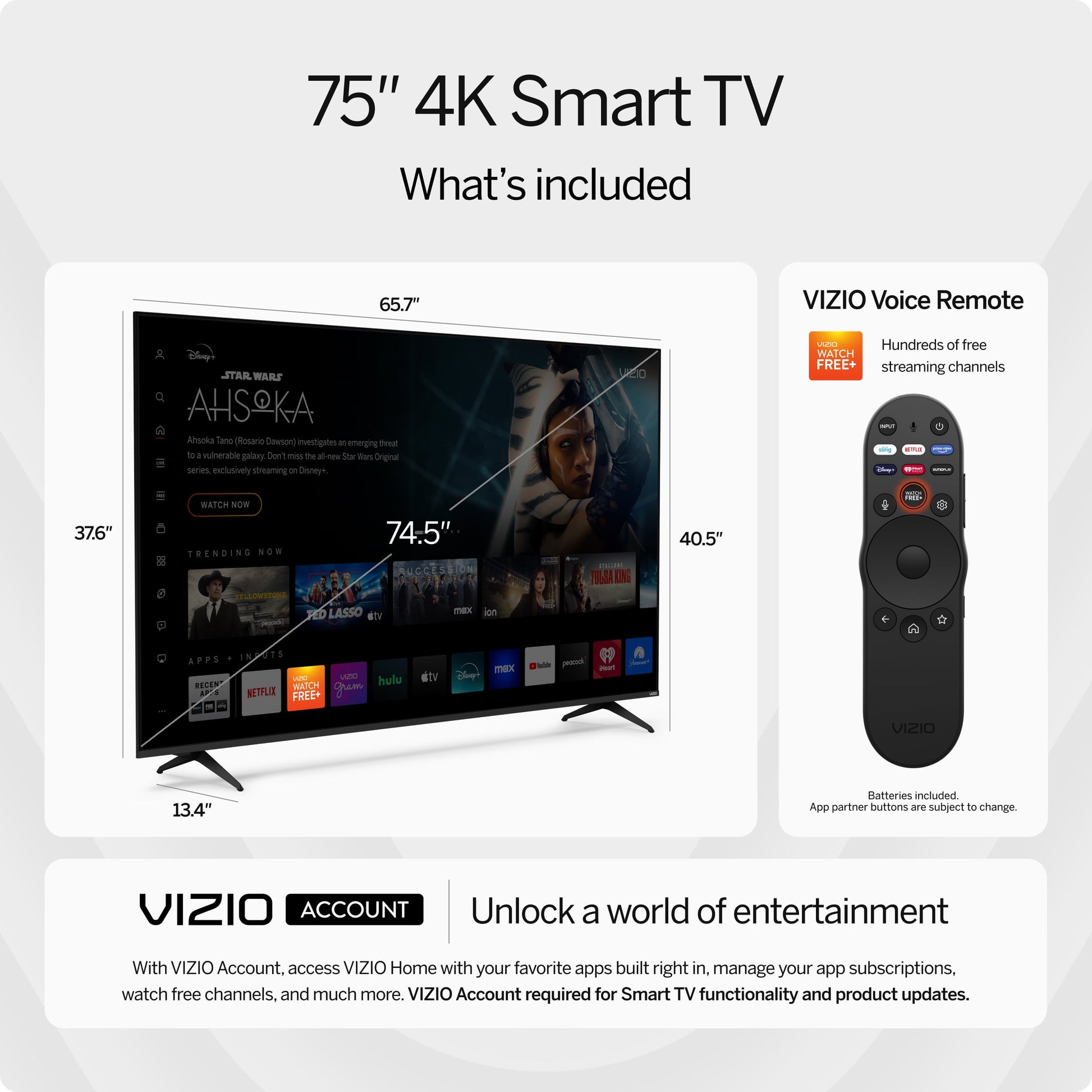 75-Inch 4K UHD LED Smart TV with HDR - Homeward Trends