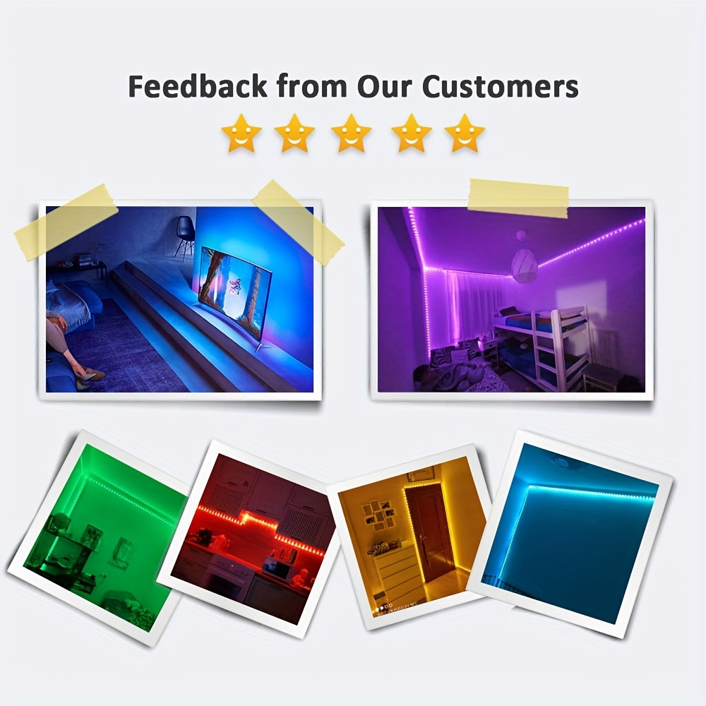 18LEDS/M USB 5050 LED Strip DC5V Smart APP Control LED TV Background Lights, Music Synchronous Light Belt for Computer TV Cabinet Background Backlights
